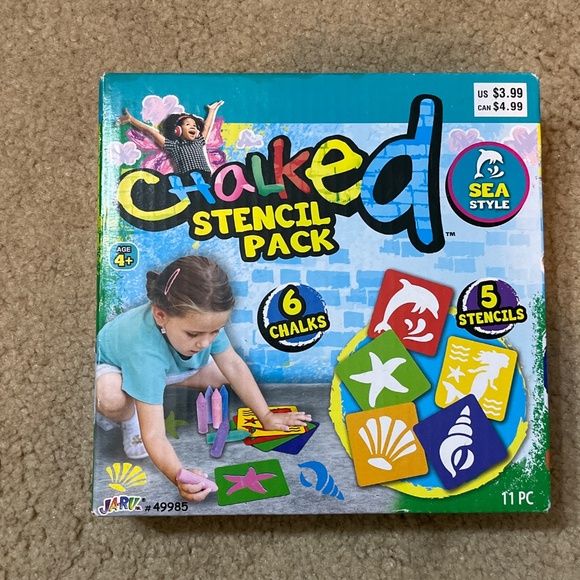 NEW Outdoor Fun Set – Pink Double Dutch Jump Rope + Chalked Stencil Pack - Picture 6 of 8